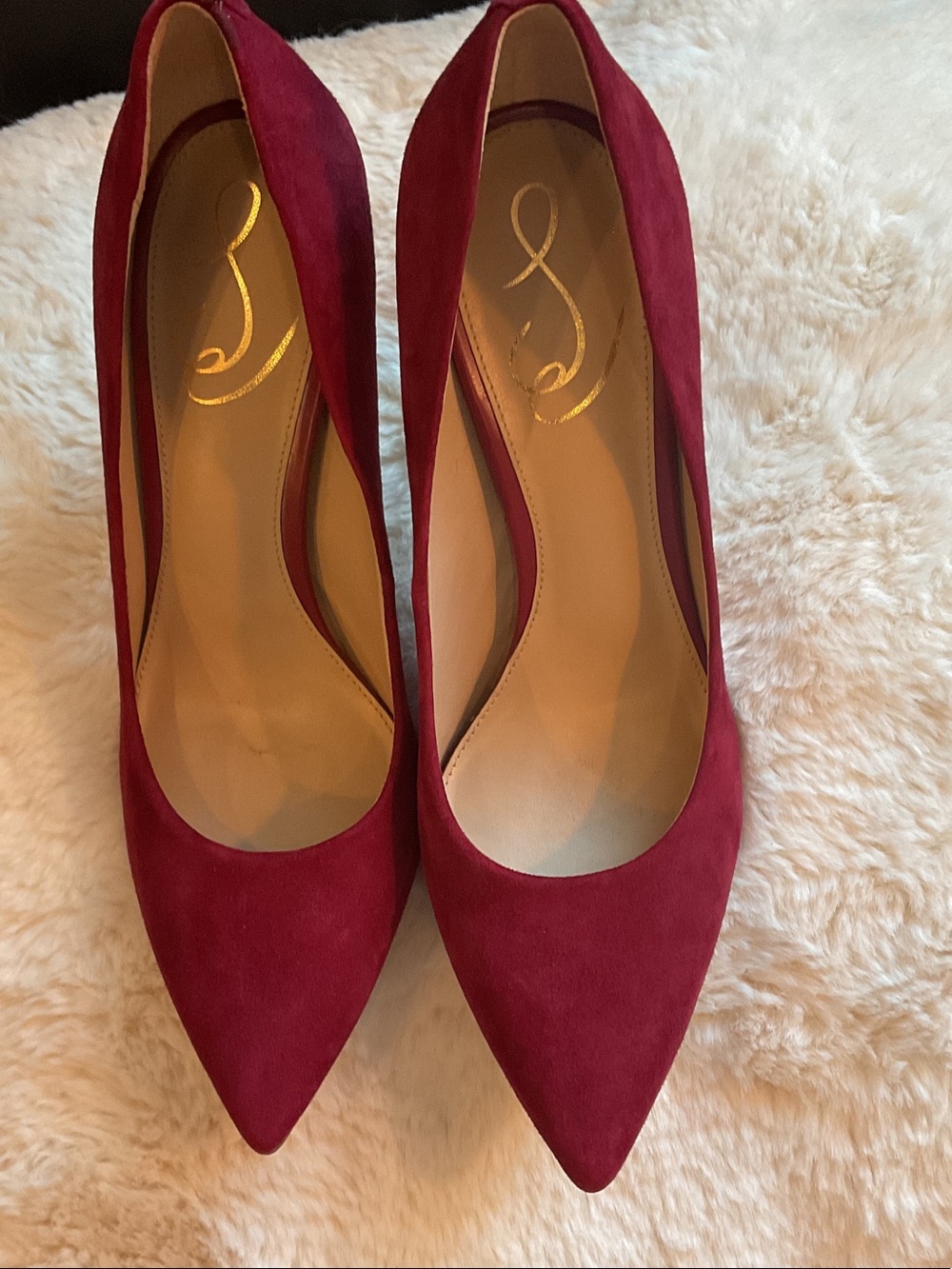 Sam Edelman Hazel Burgundy Suede Pointed Toe Stiletto Pump - Picture 4 of 11